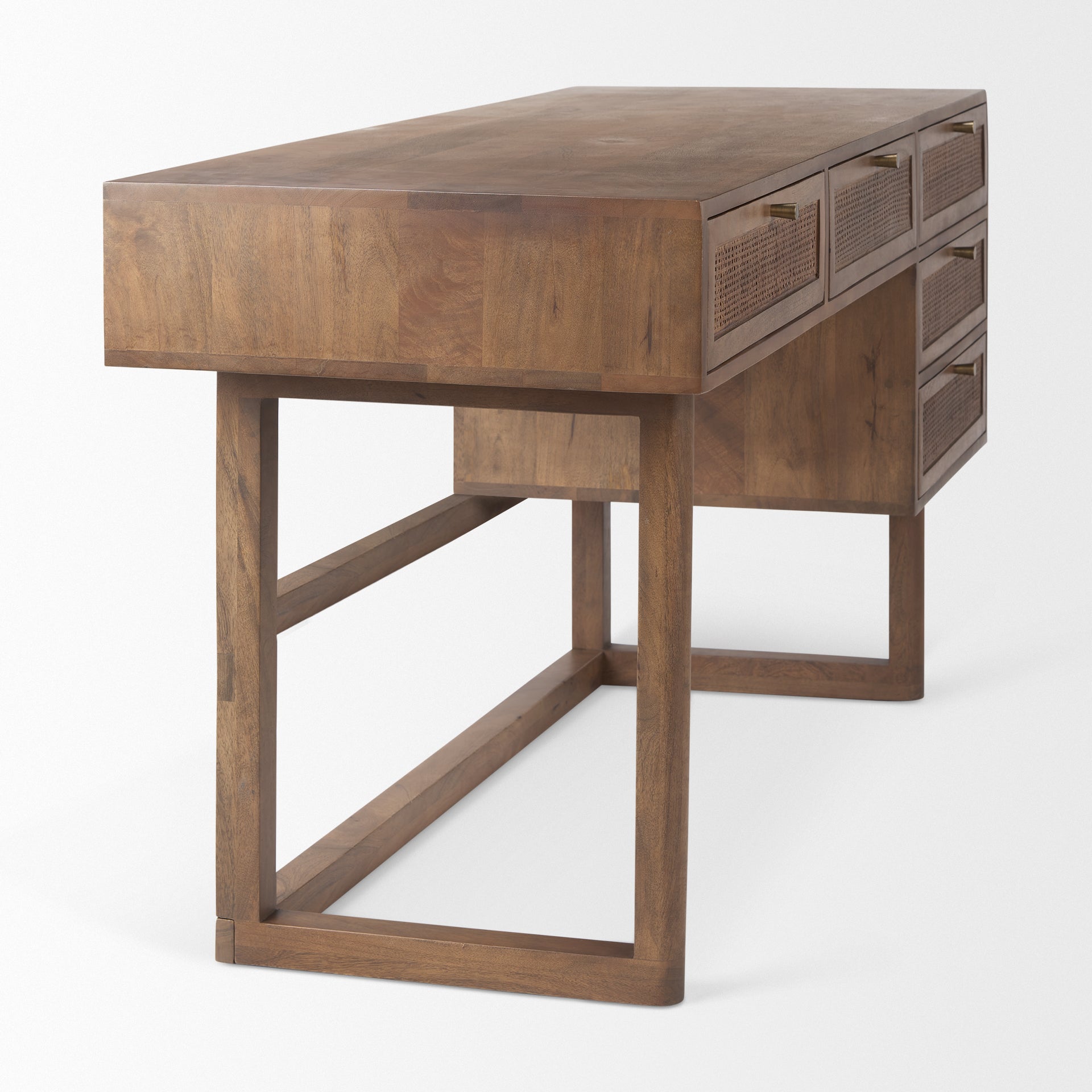Grier Office Desk - Medium Brown Wood