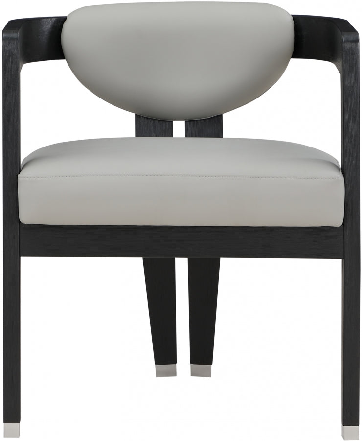 Carlyle Faux Leather Dining Chair - Grey/Black
