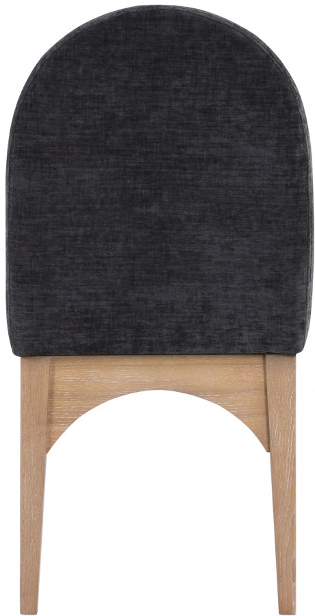 Astoria Chenille Fabric Dining Side Chair - Black Natural Ash