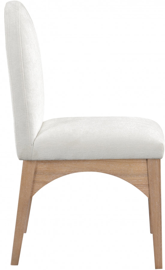 Astoria Chenille Fabric Dining Side Chair - Cream Natural Ash