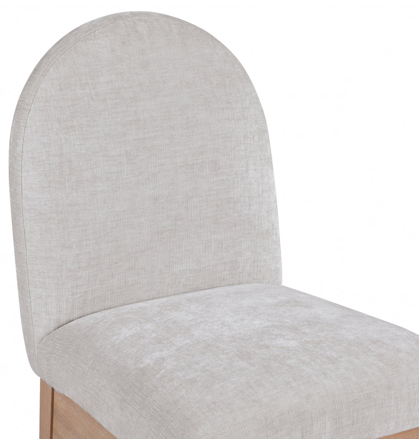 Astoria Chenille Fabric Dining Side Chair - Grey Natural Ash