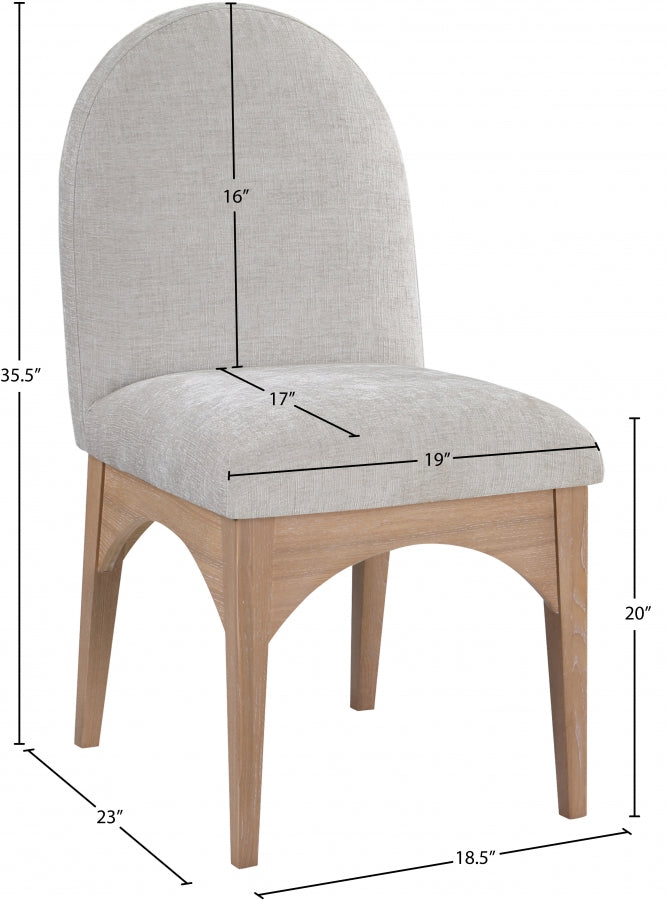 Astoria Chenille Fabric Dining Side Chair - Grey Natural Ash
