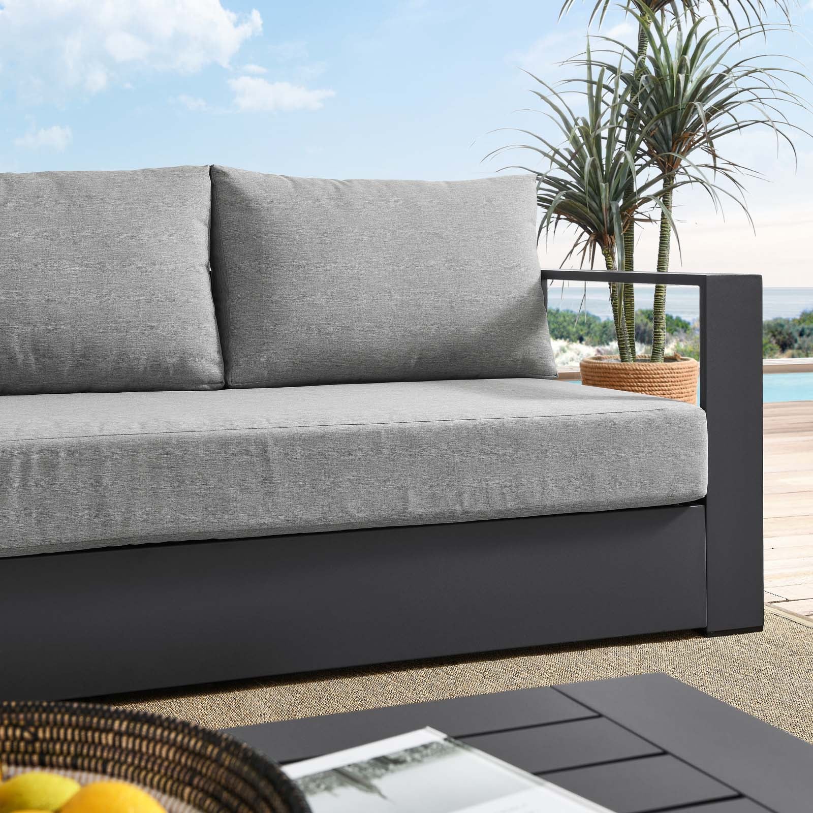 Sol Outdoor Patio Sofa - Gray/Gray