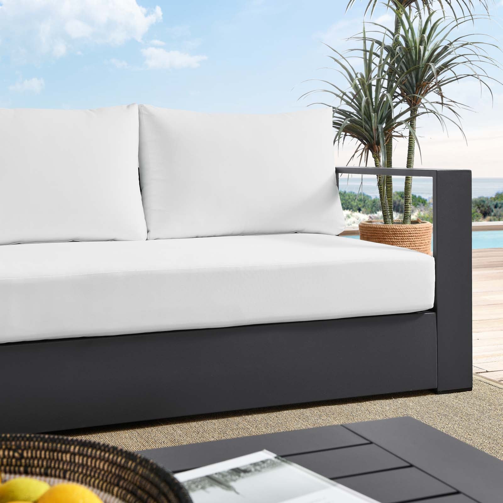 Sol Outdoor Patio Sofa - White/Gray
