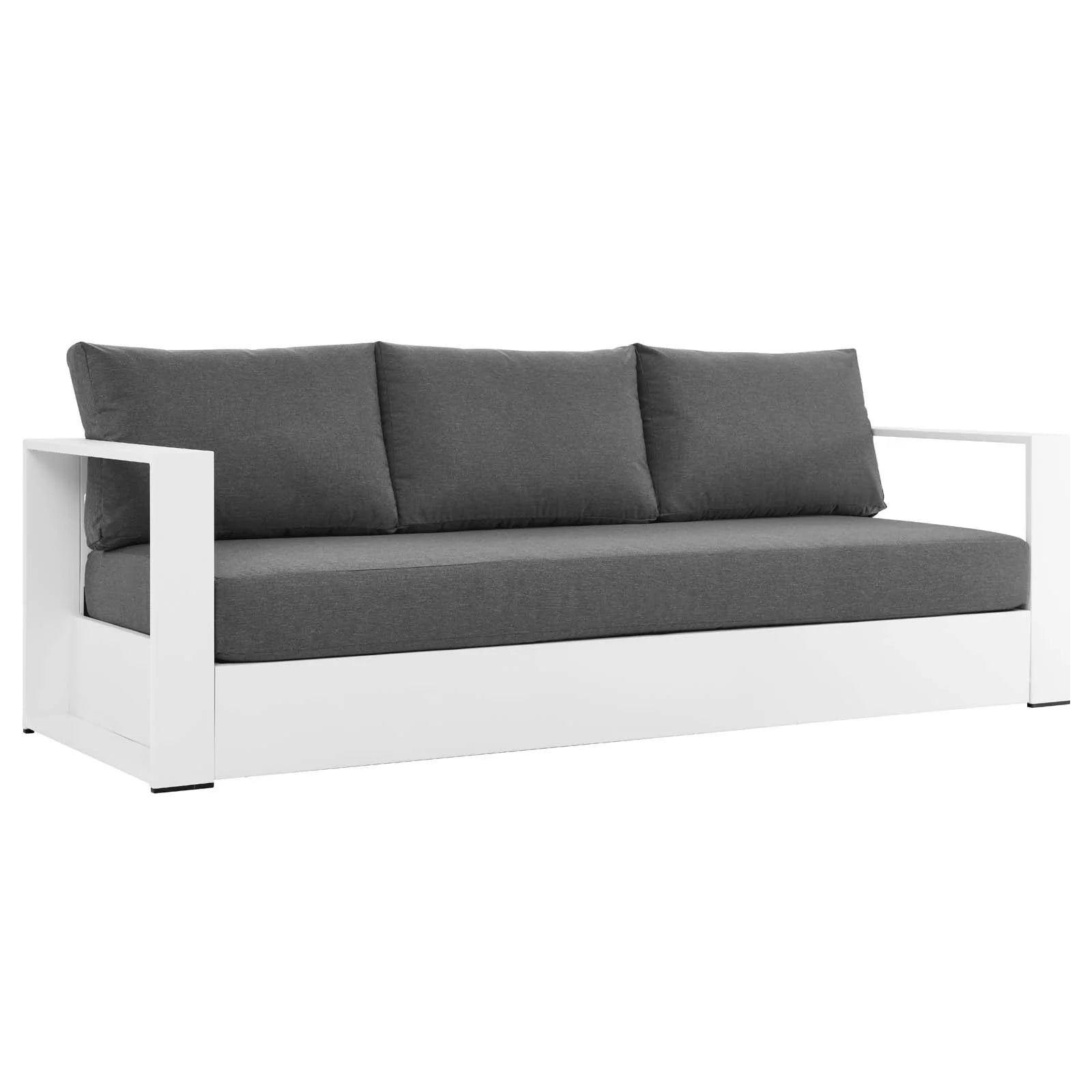 Sol Outdoor Patio Sofa - Charcoal/White