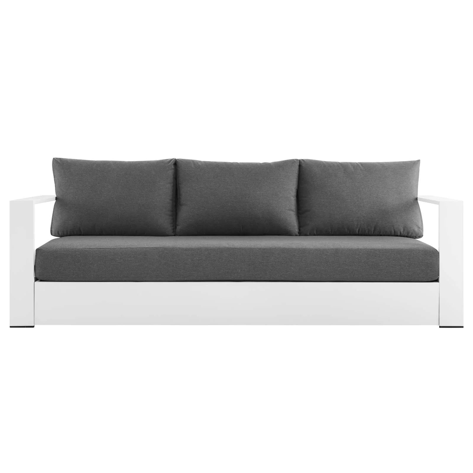 Sol Outdoor Patio Sofa - Charcoal/White