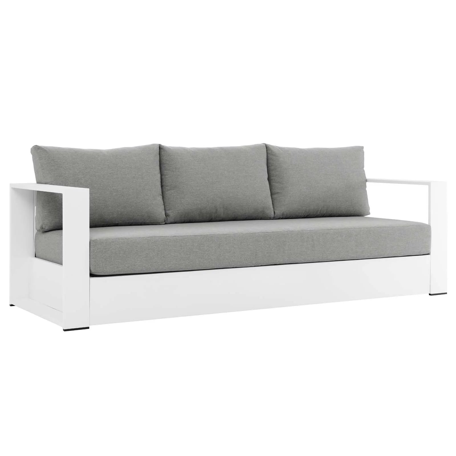 Sol Outdoor Patio Sofa - Gray/White