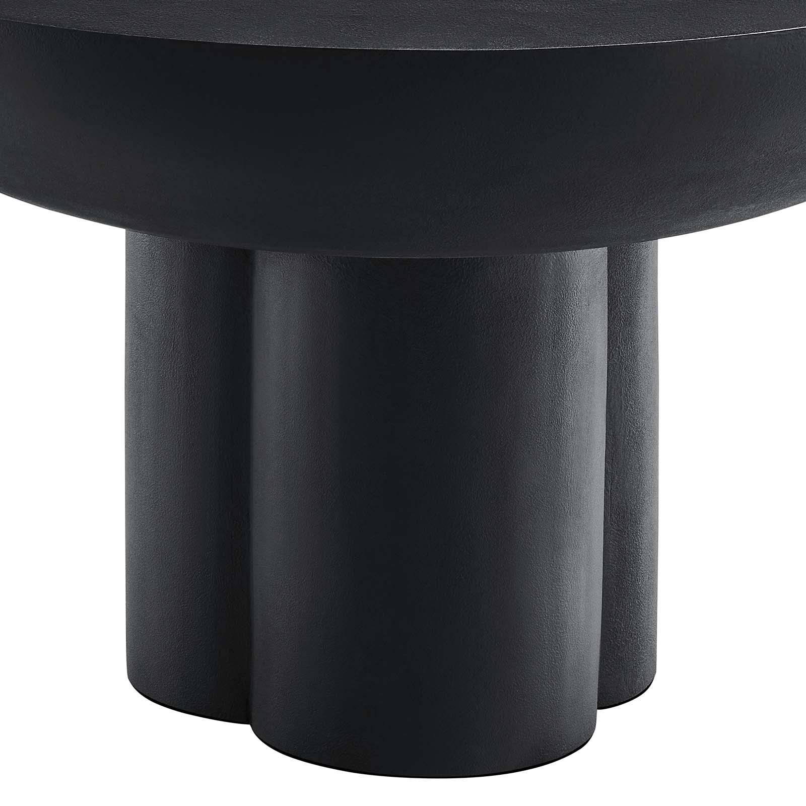 Casper Round Concrete Coffee Table - Black