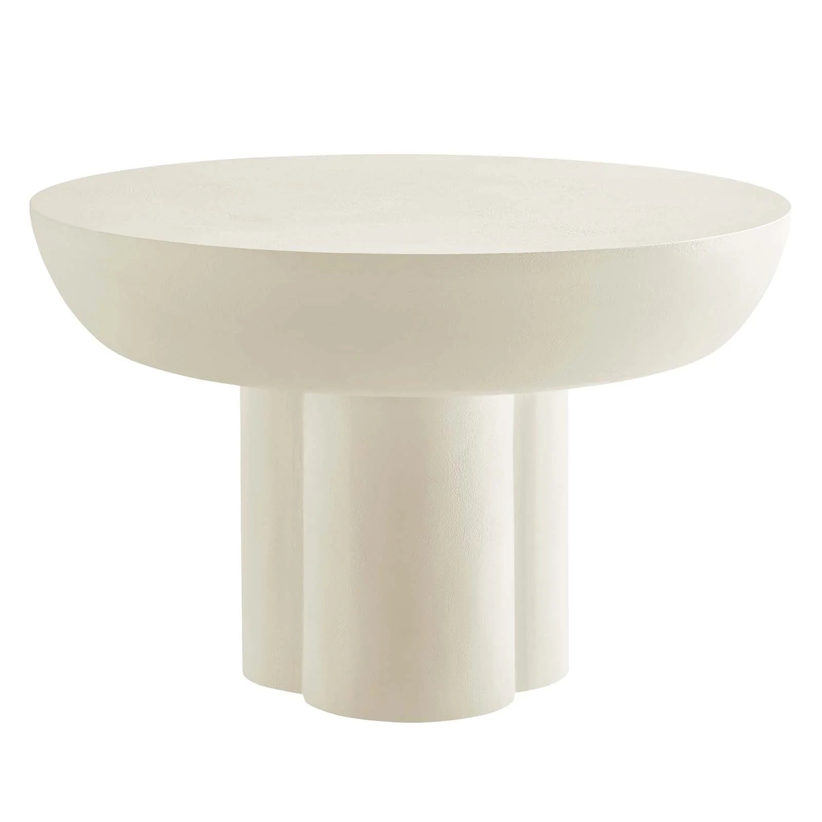 Casper Round Concrete Coffee Table - White