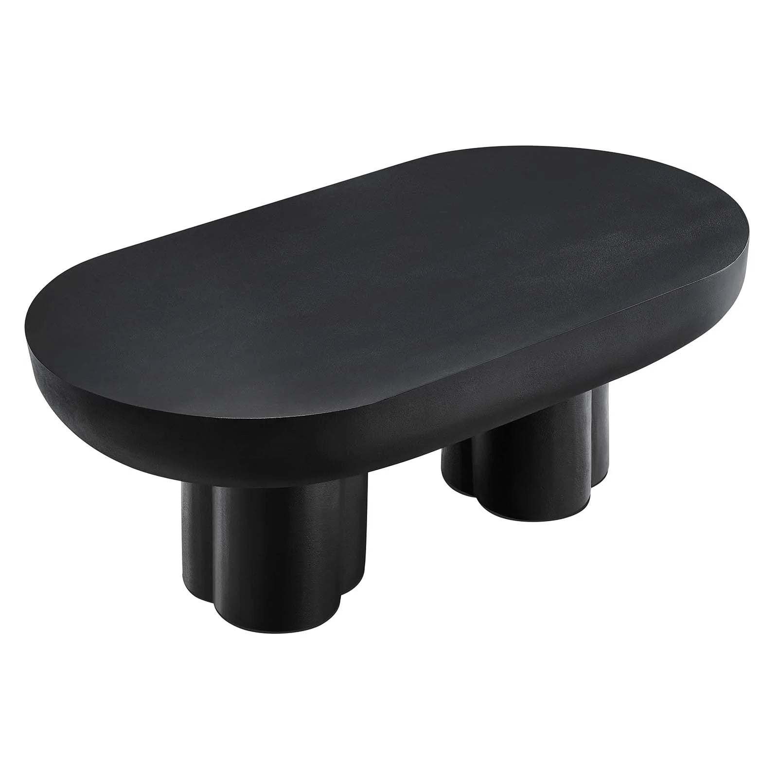 Casper Oval Concrete Coffee Table - Black