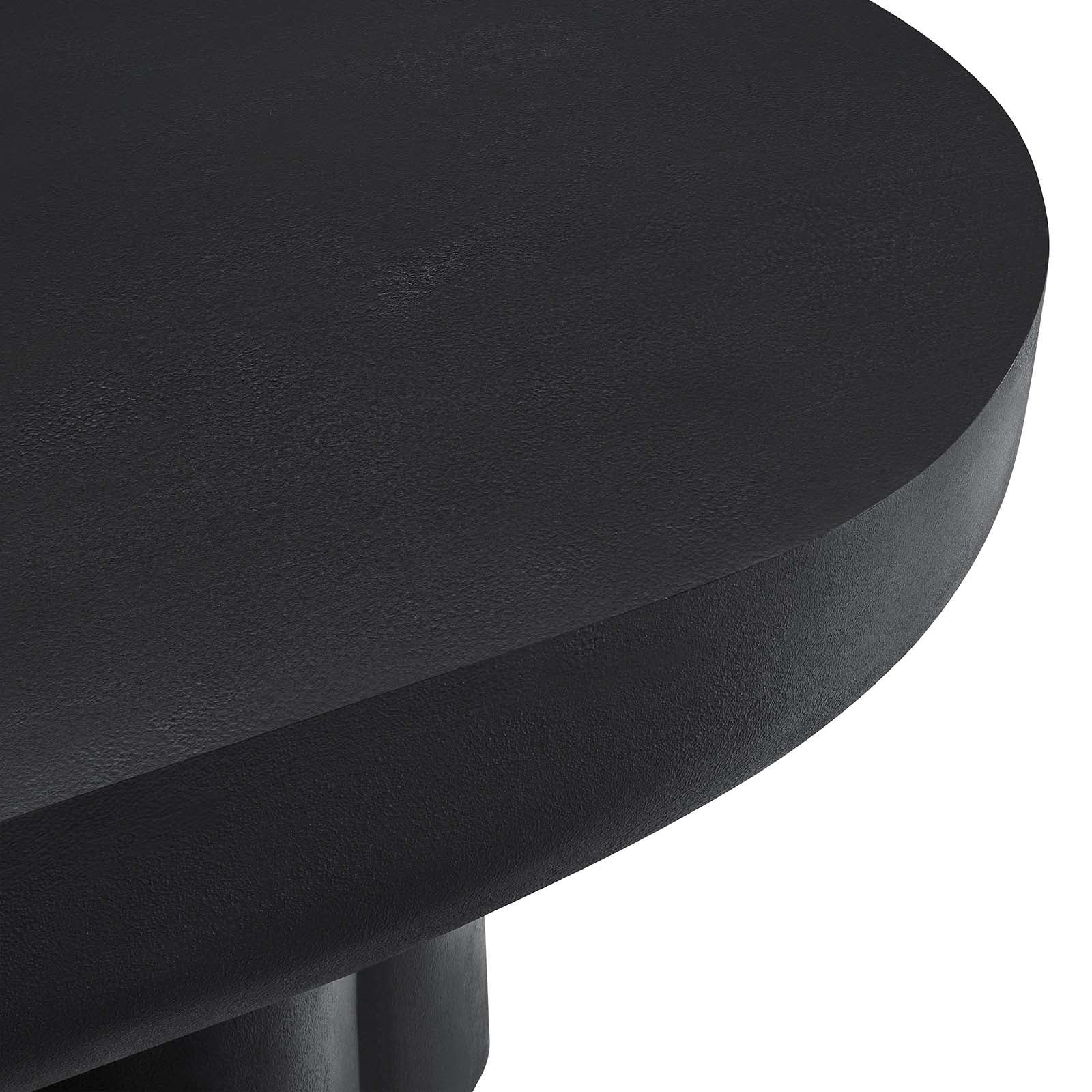 Casper Oval Concrete Coffee Table - Black