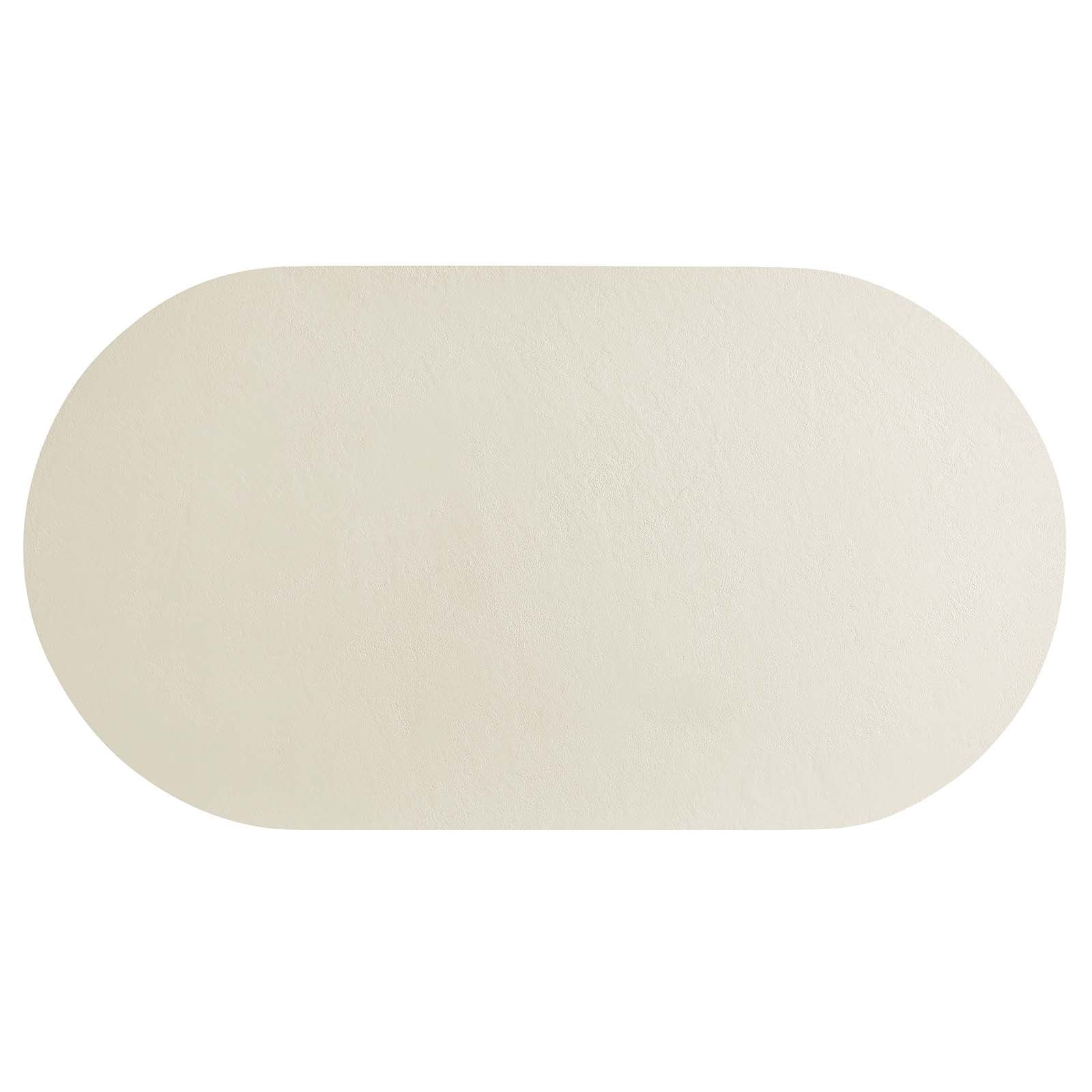 Casper Oval Concrete Coffee Table - White