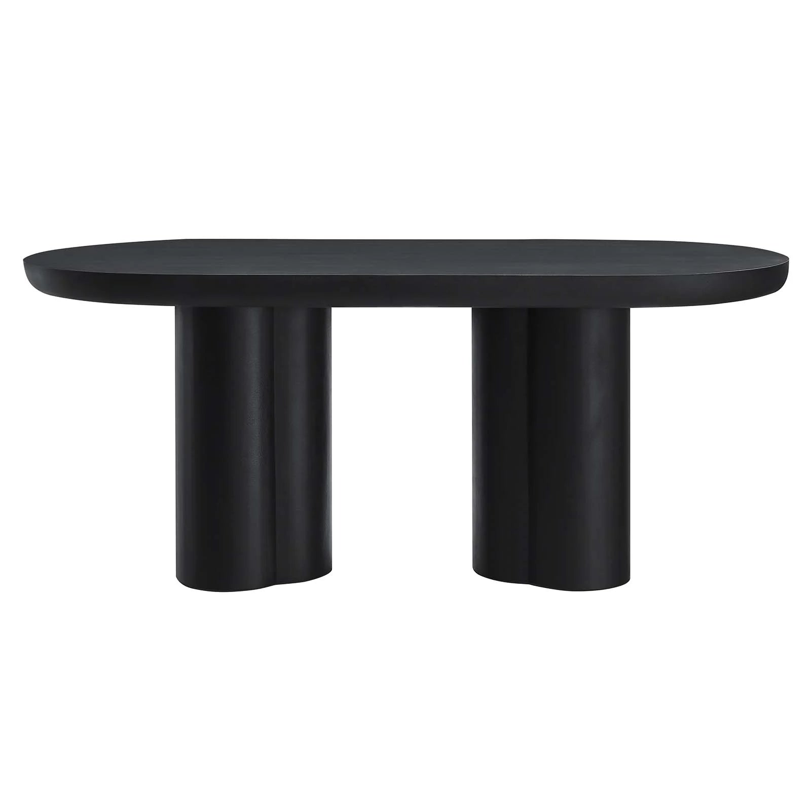 Casper Oval Concrete Dining Table - Black