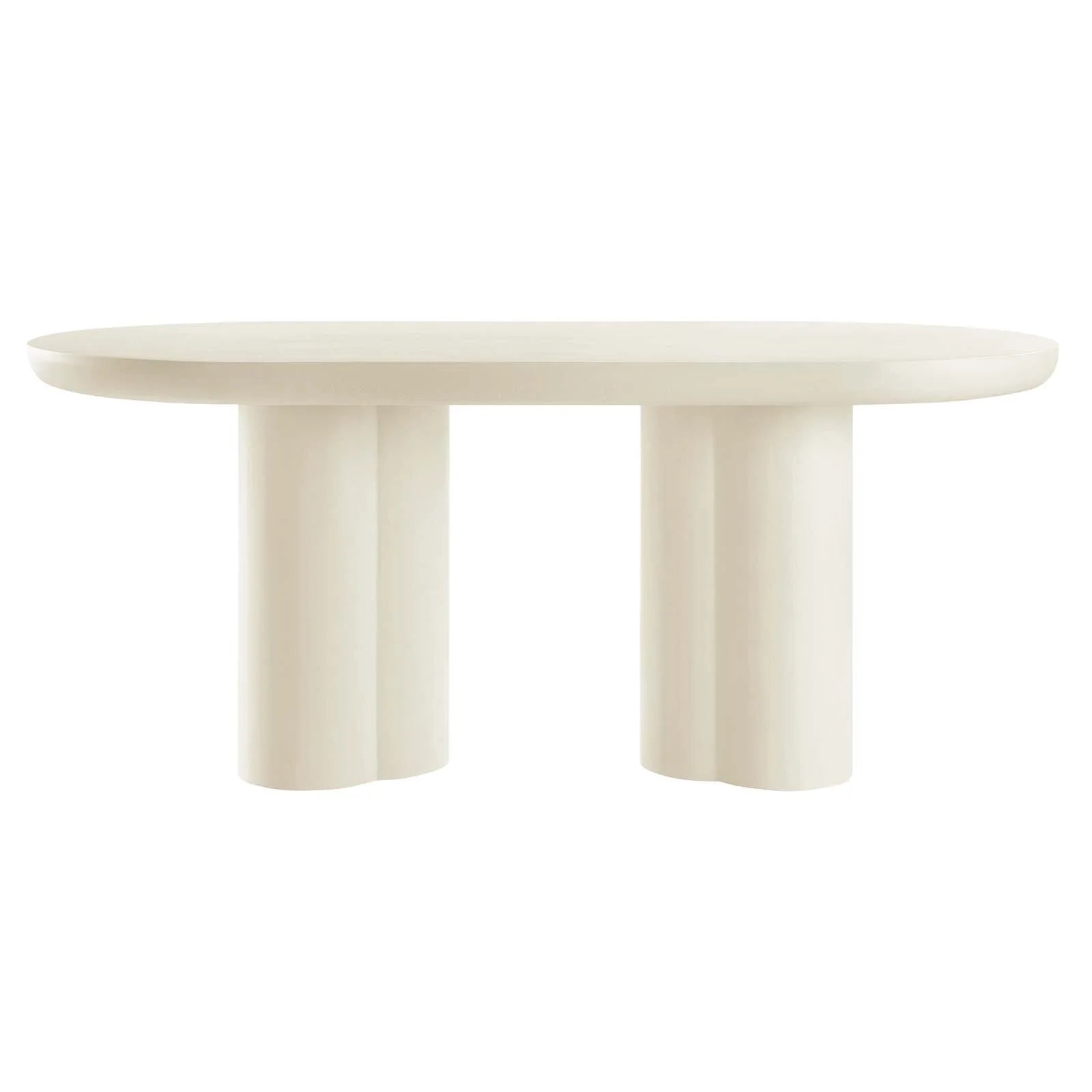 Casper Oval Concrete Dining Table - White