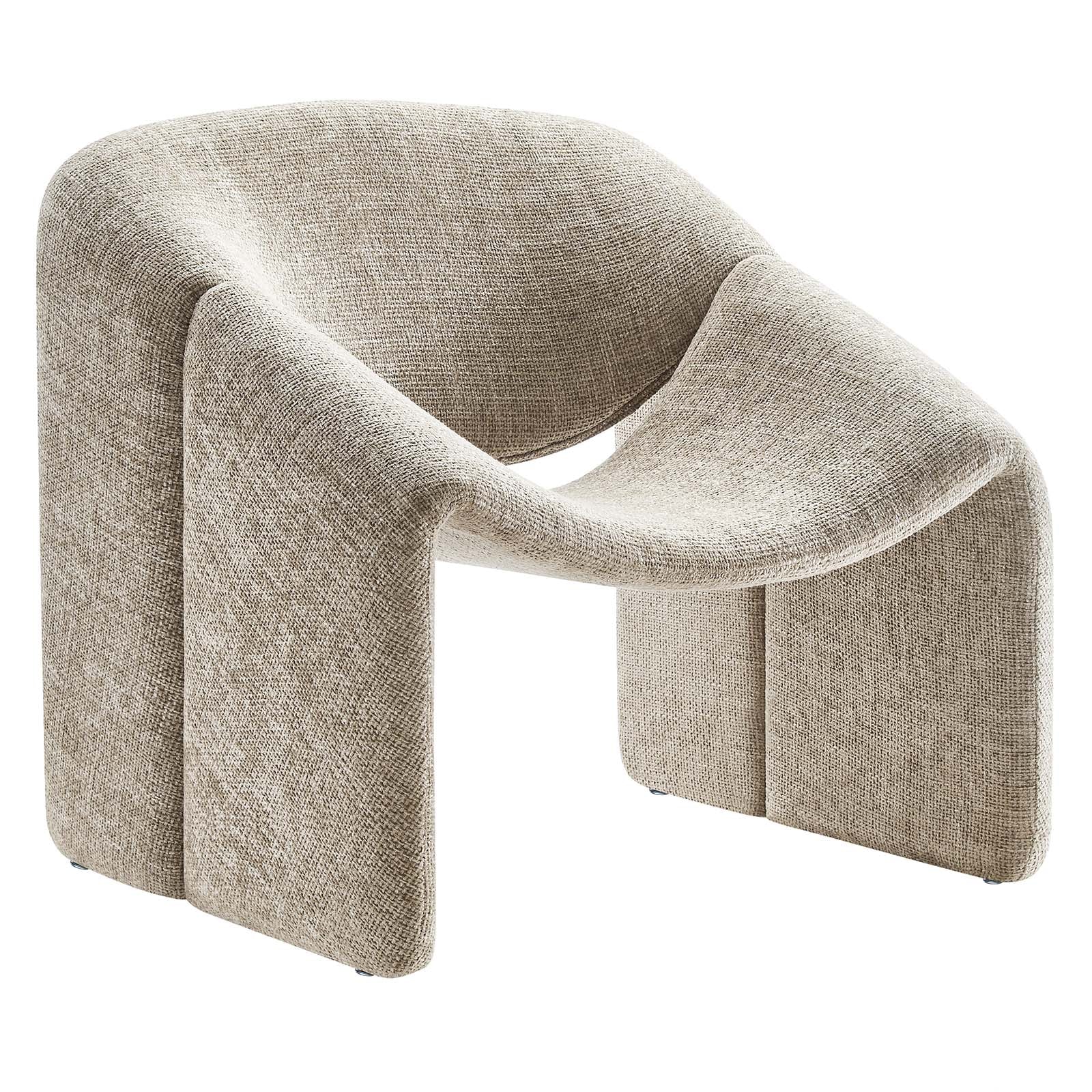 Vivian Chenille Upholstered Accent Chair - Khaki