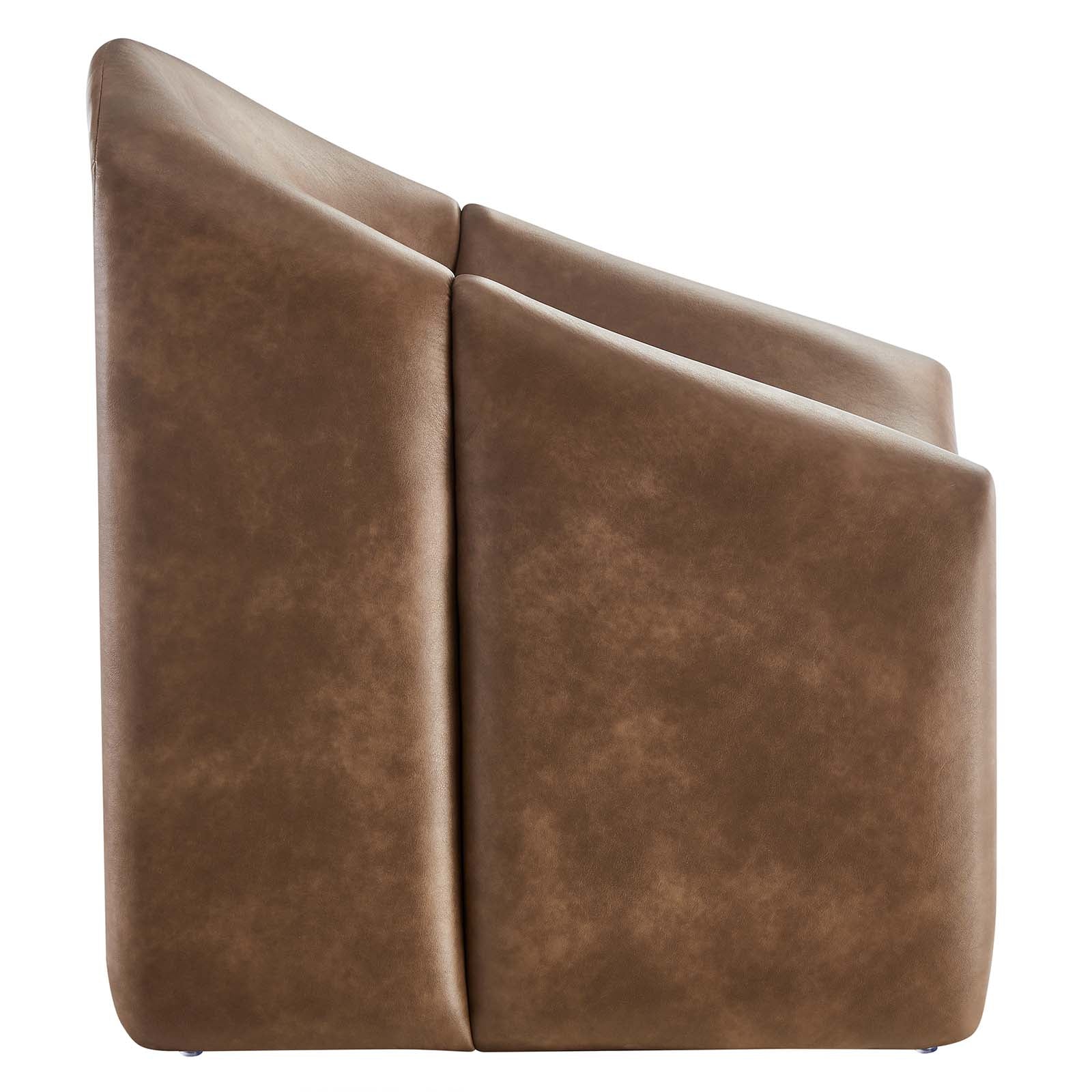 Vivian Vegan Leather Upholstered Accent Chair - Brown
