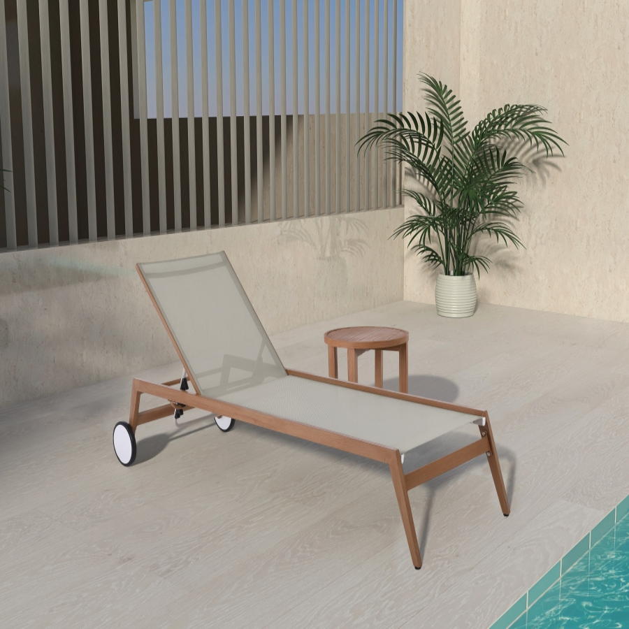 Maui Water Resistant Fabric Outdoor Patio Lounger - Grey