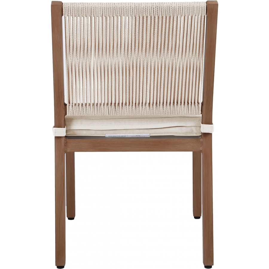 Maui Water Resistant Fabric Outdoor Patio Dining Side Chair - Cream