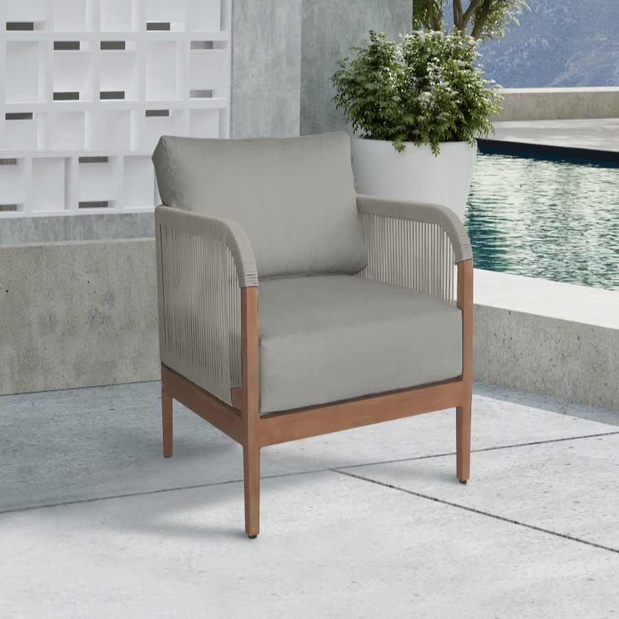 Maui Water Resistant Fabric Outdoor Patio Chair - Grey