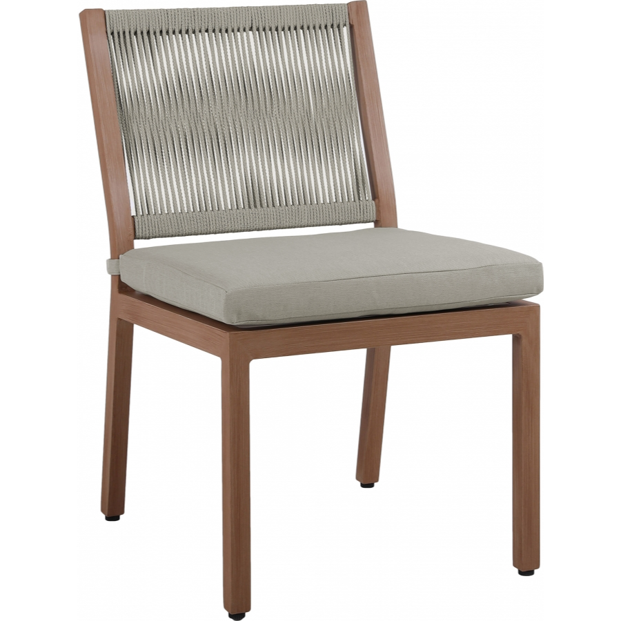 Maui Water Resistant Fabric Outdoor Patio Dining Side Chair - Grey