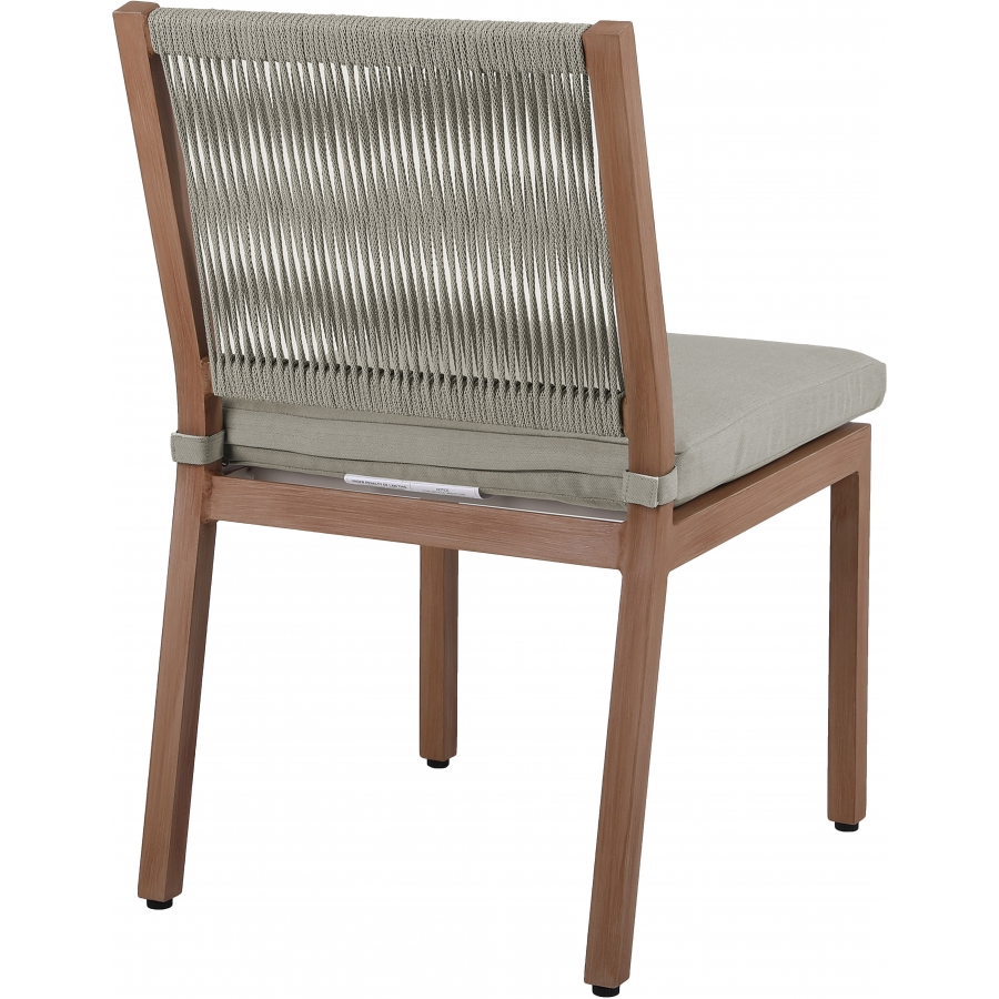 Maui Water Resistant Fabric Outdoor Patio Dining Side Chair - Grey