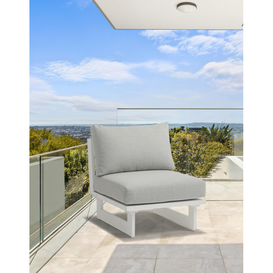 Maldives Water Resistant Fabric Outdoor Modular Accent Chair - Grey