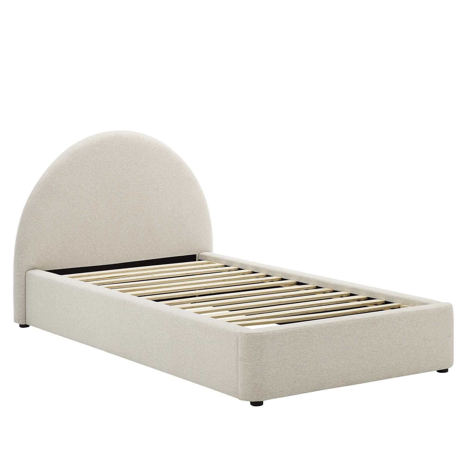 Cleo Arched Platform Bed - Heathered Weave Ivory