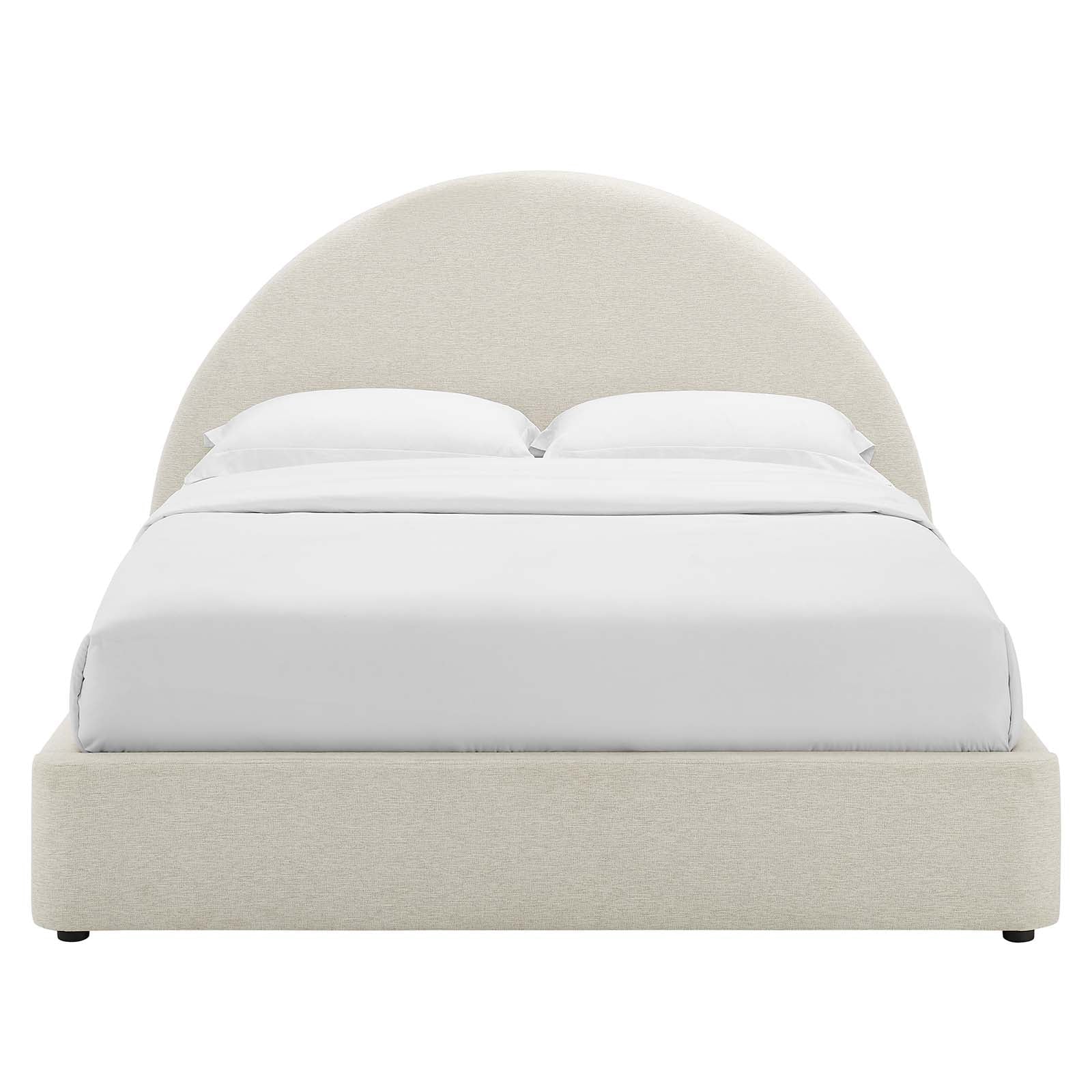 Cleo Arched Platform Bed - Heathered Weave Ivory