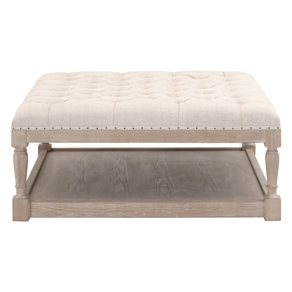 Townsend Tufted Upholstered Coffee Table - Bisque French Linen