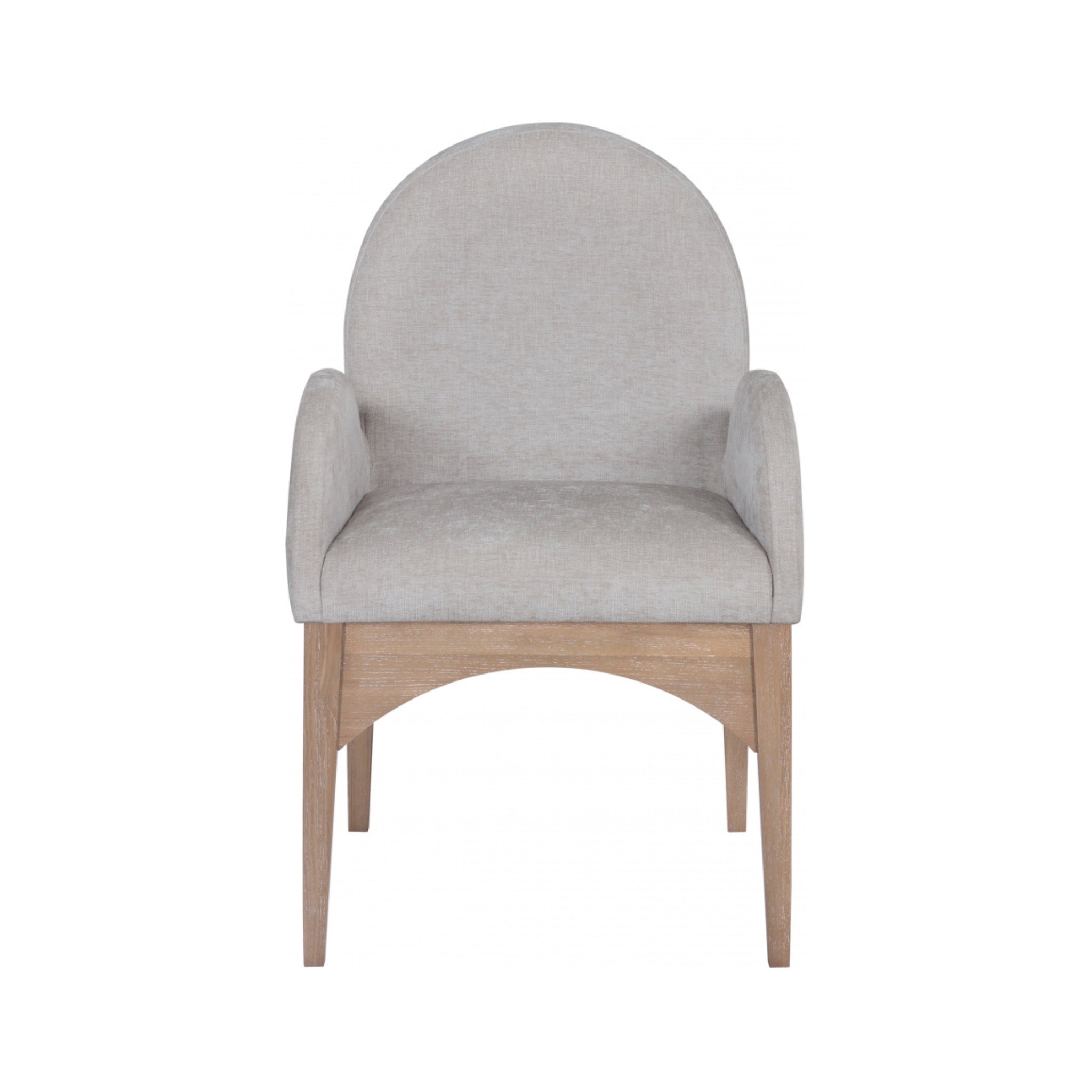 Astoria Chenille Fabric Dining Arm Chair - Grey Natural Ash