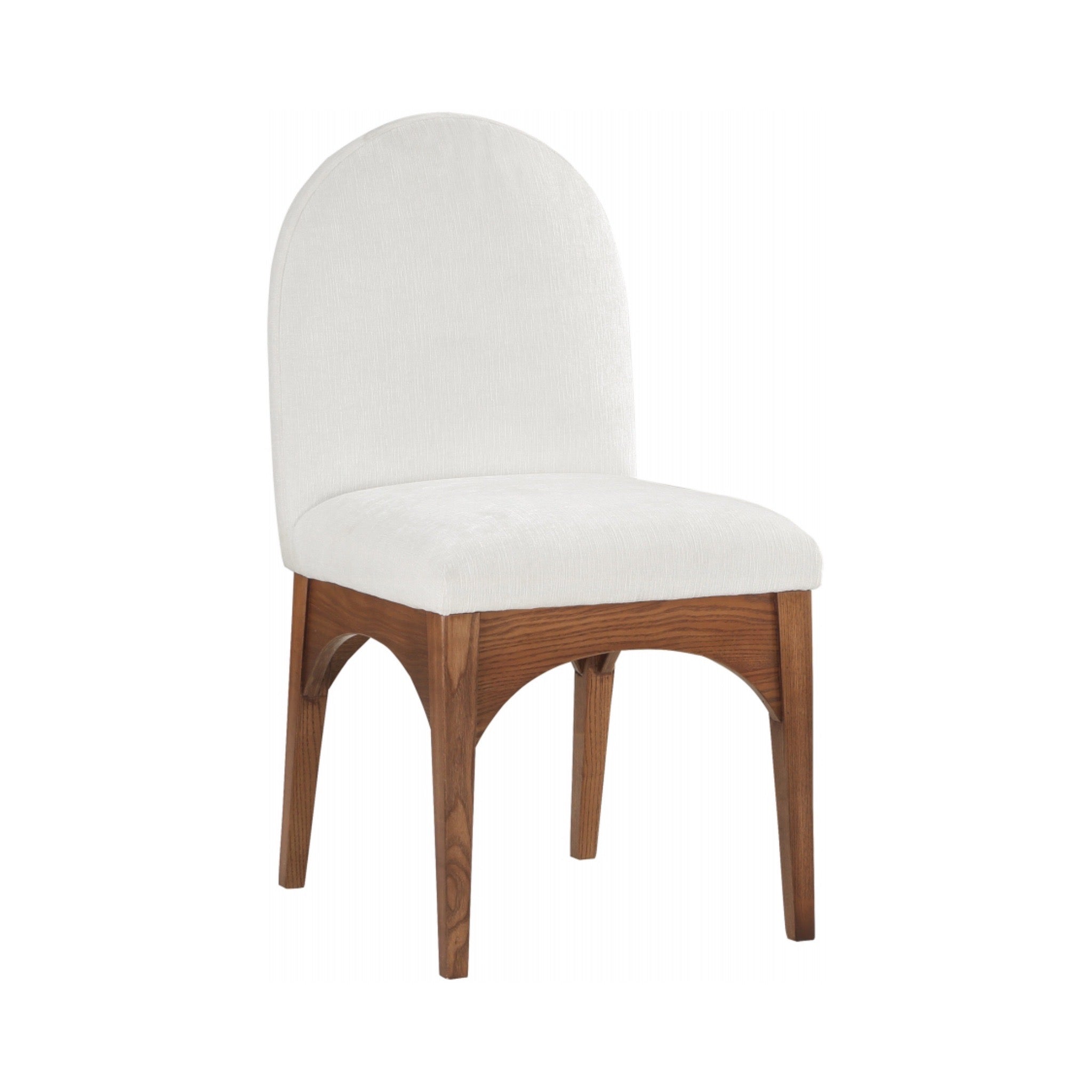Astoria Chenille Fabric Dining Side Chair - Cream Walnut