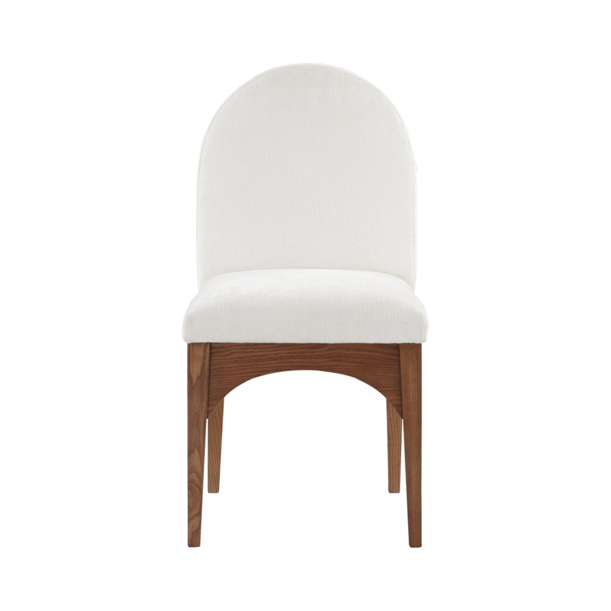 Astoria Chenille Fabric Dining Side Chair - Cream Walnut
