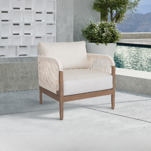 Maui Water Resistant Fabric Outdoor Patio Chair - Cream