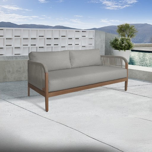 Maui Water Resistant Fabric Outdoor Patio Loveseat - Grey