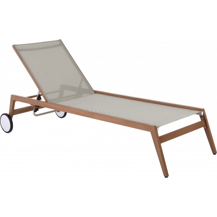 Maui Water Resistant Fabric Outdoor Patio Lounger - Grey