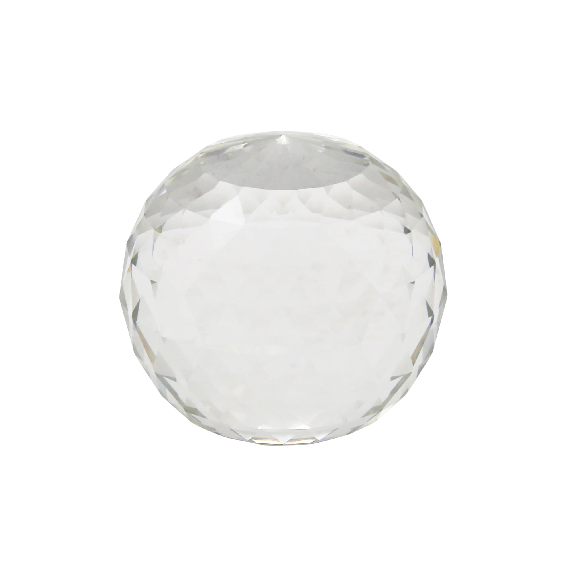 Faceted Clear Glass Orb - Medium