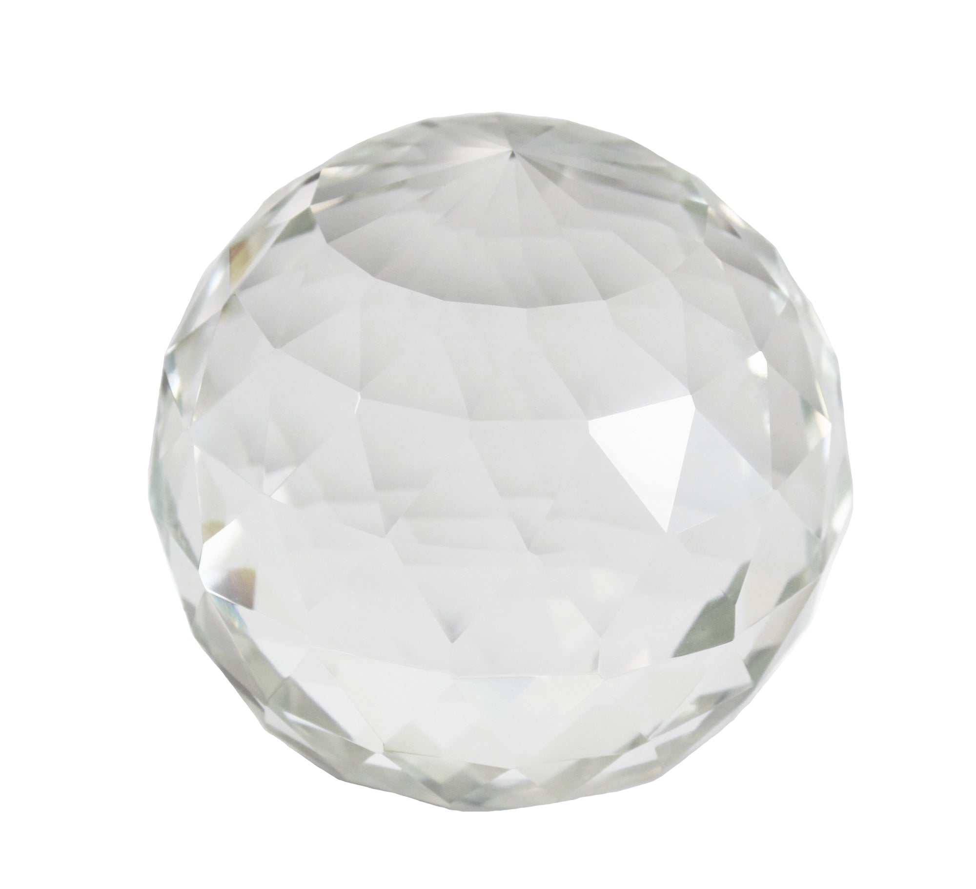 Faceted Clear Glass Orb - Large