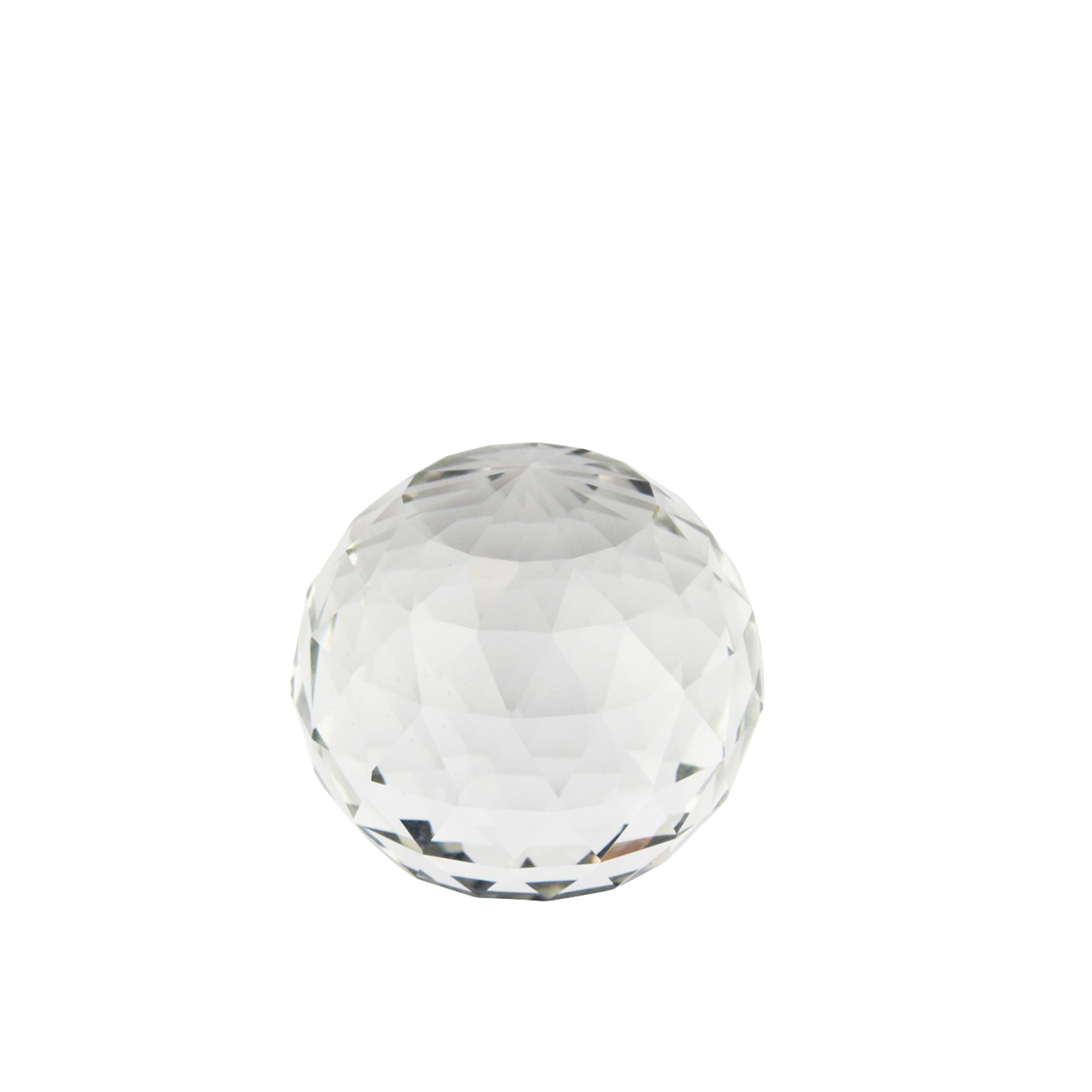 Faceted Clear Glass Orb - Small