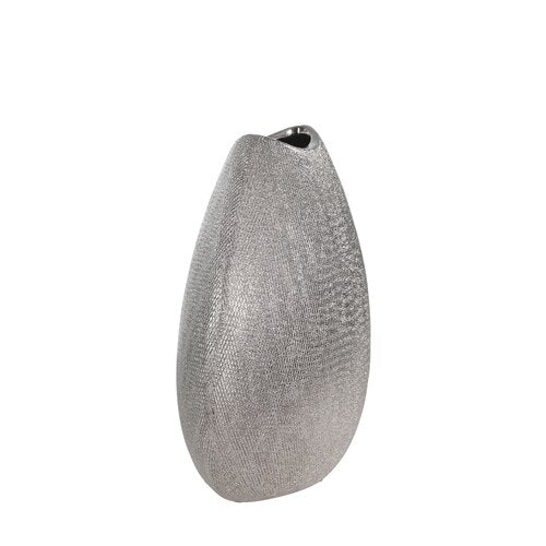 Glitz Ceramic U Vase - Silver
