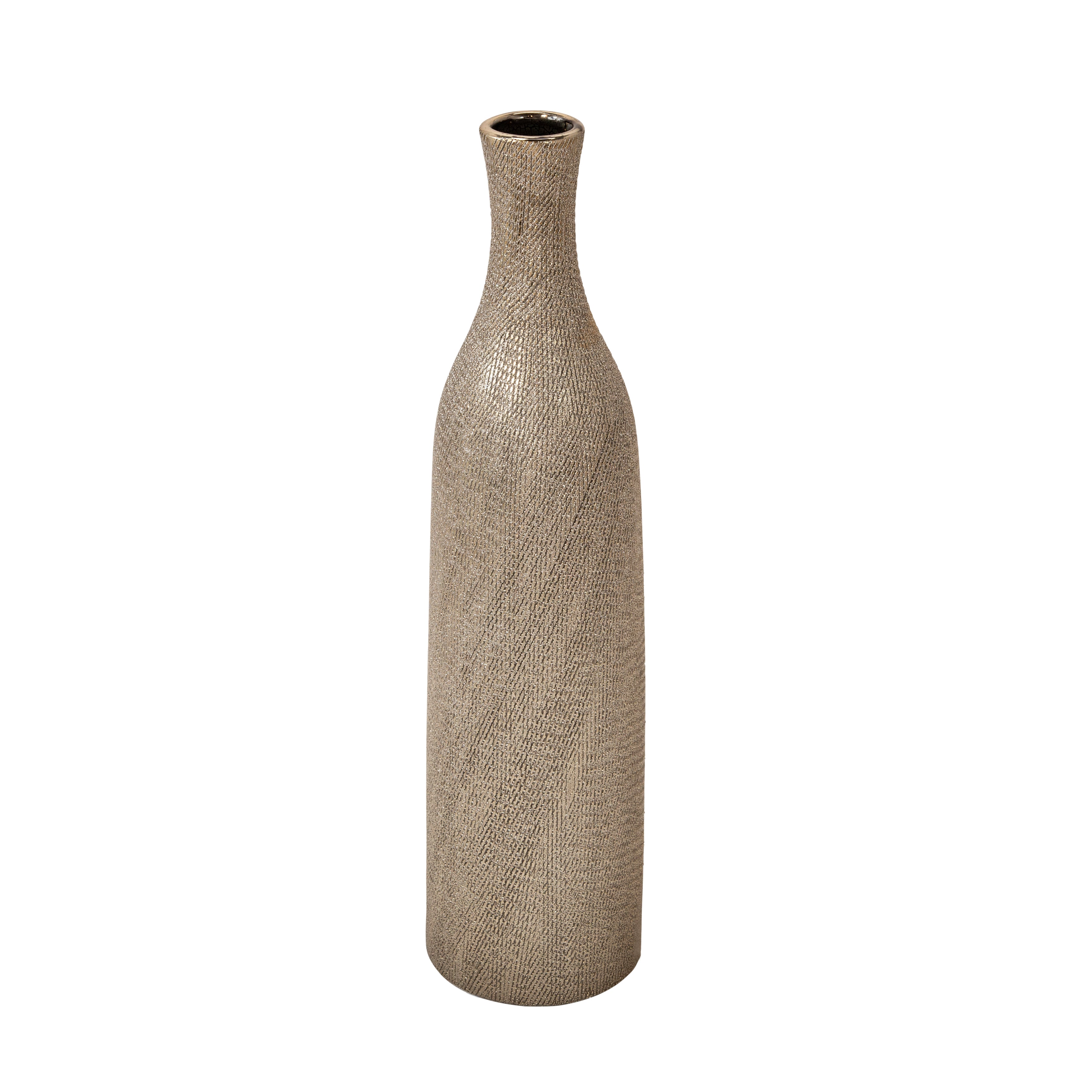 Glitz Ceramic Trumpet Vase - Champagne