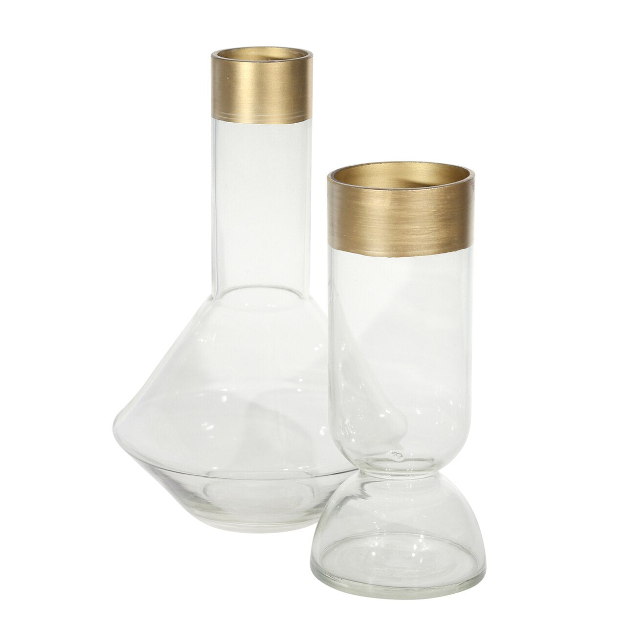 Glass Vase With Gold Rim - Small
