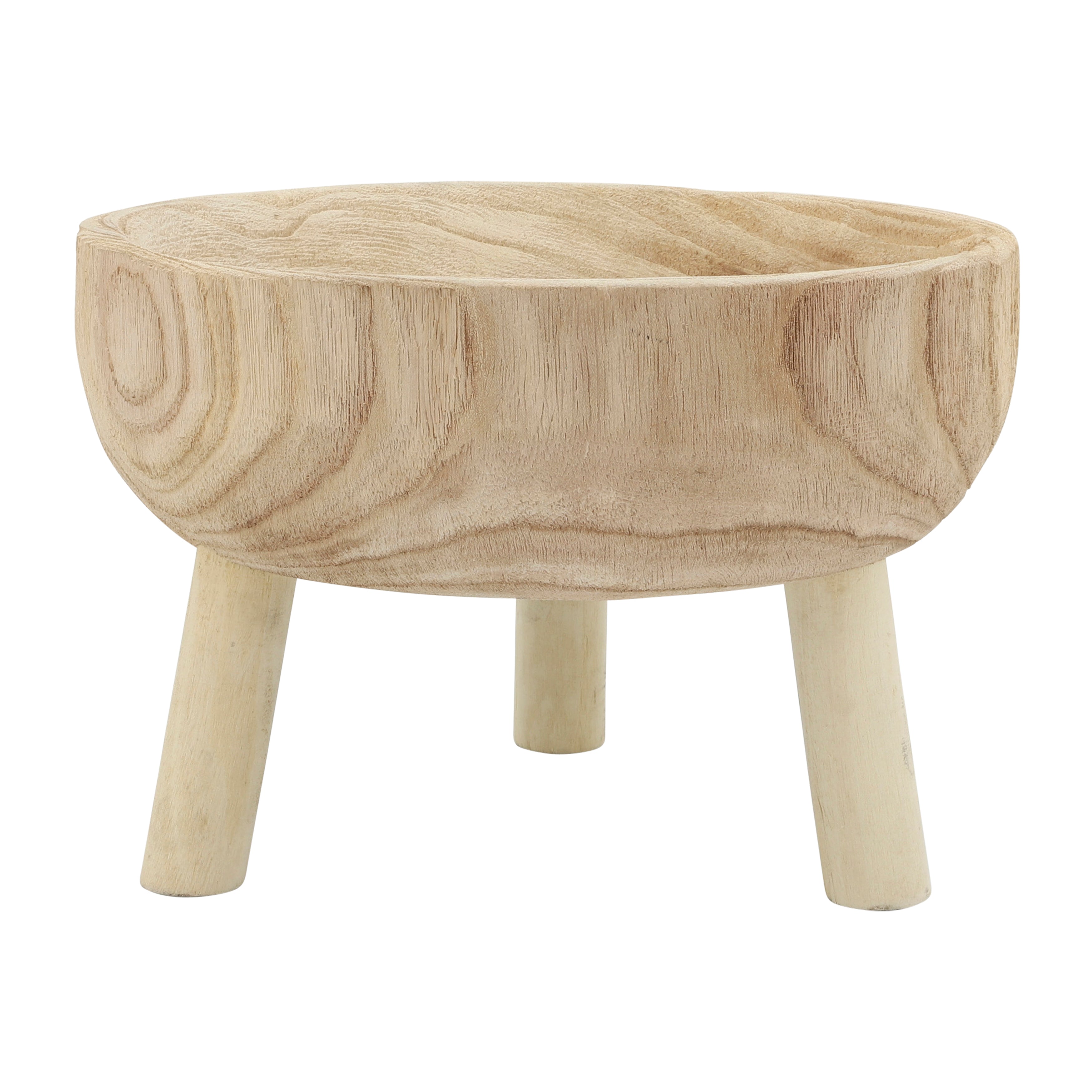 Wood Bowl With Legs - Natural