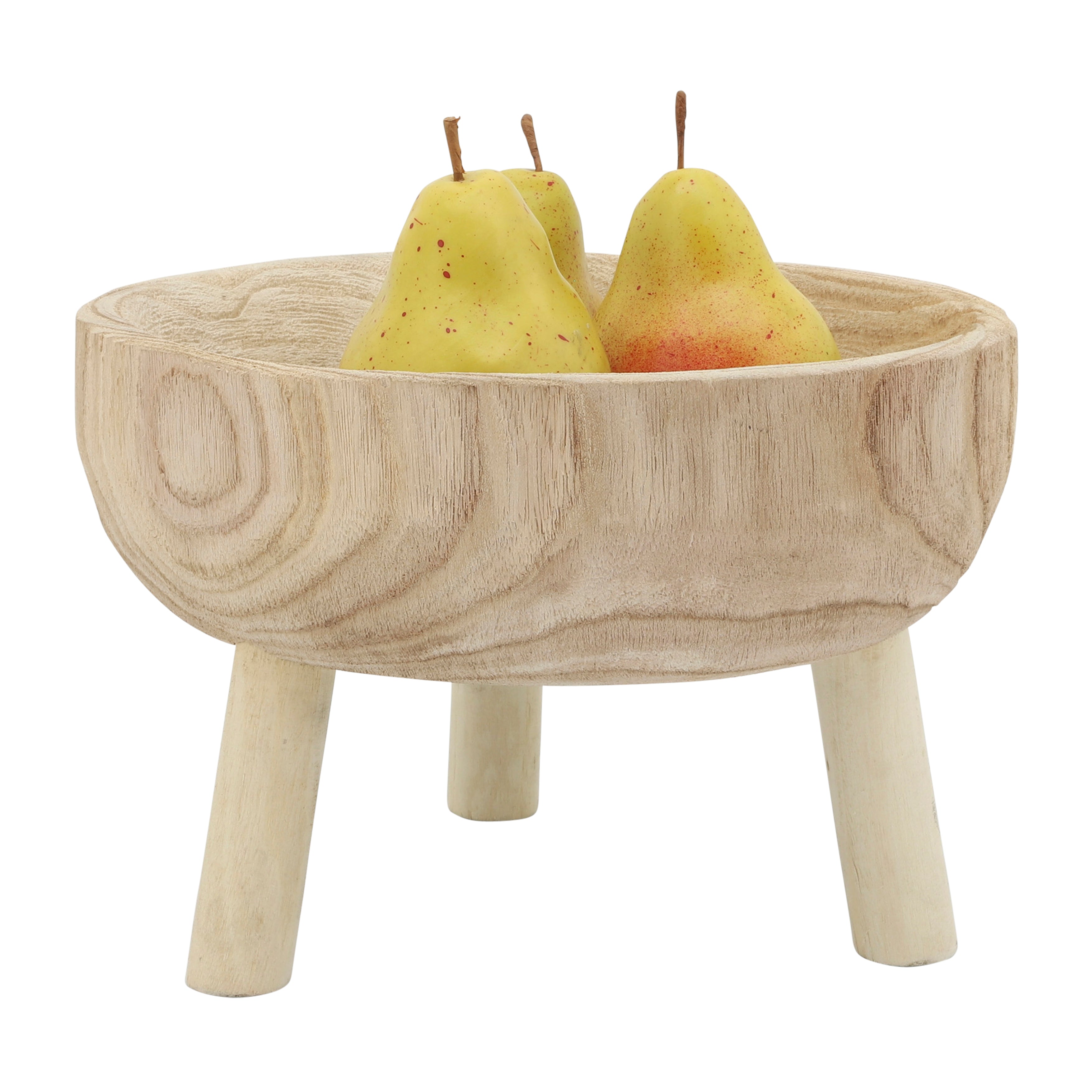 Wood Bowl With Legs - Natural