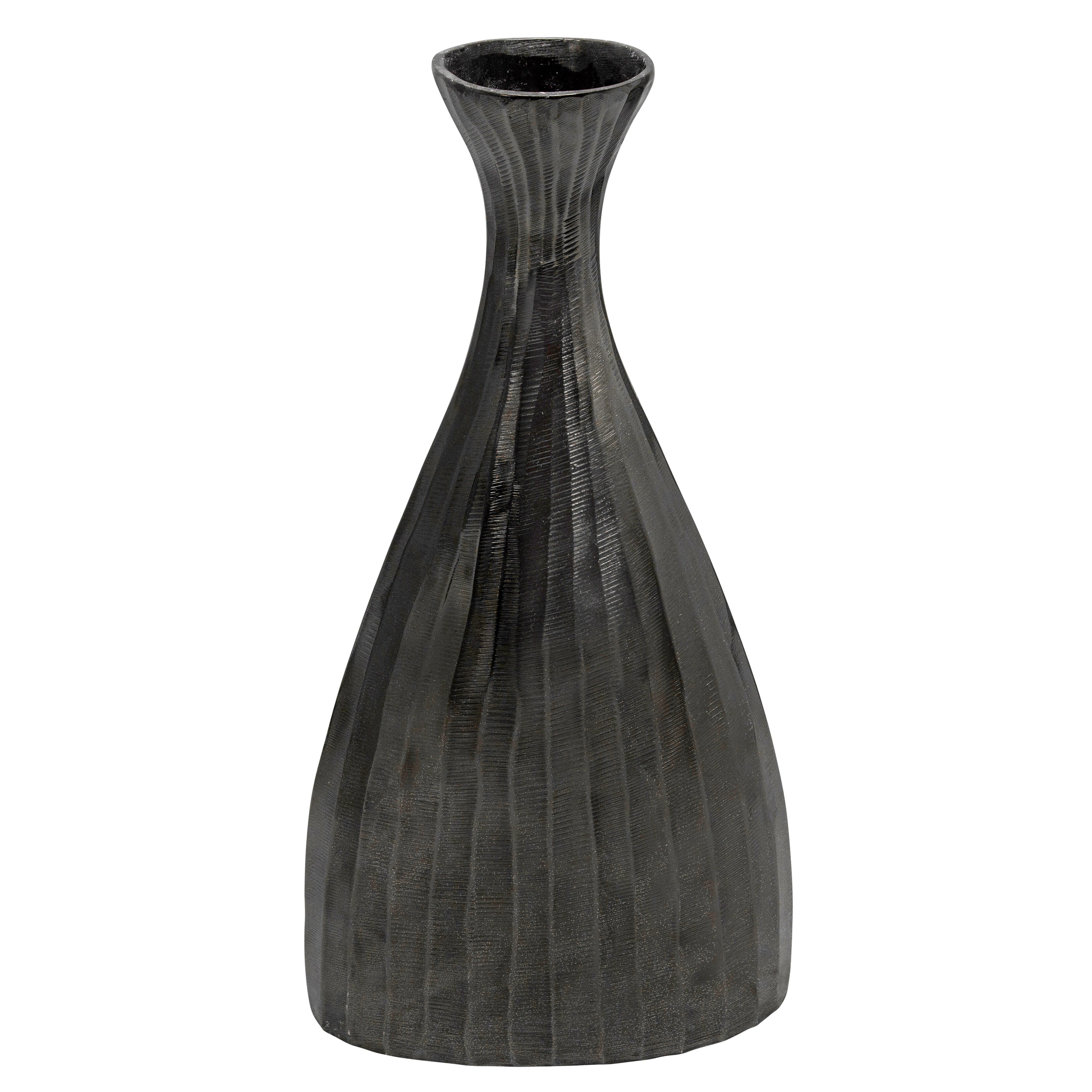 Ridged Metal Vase