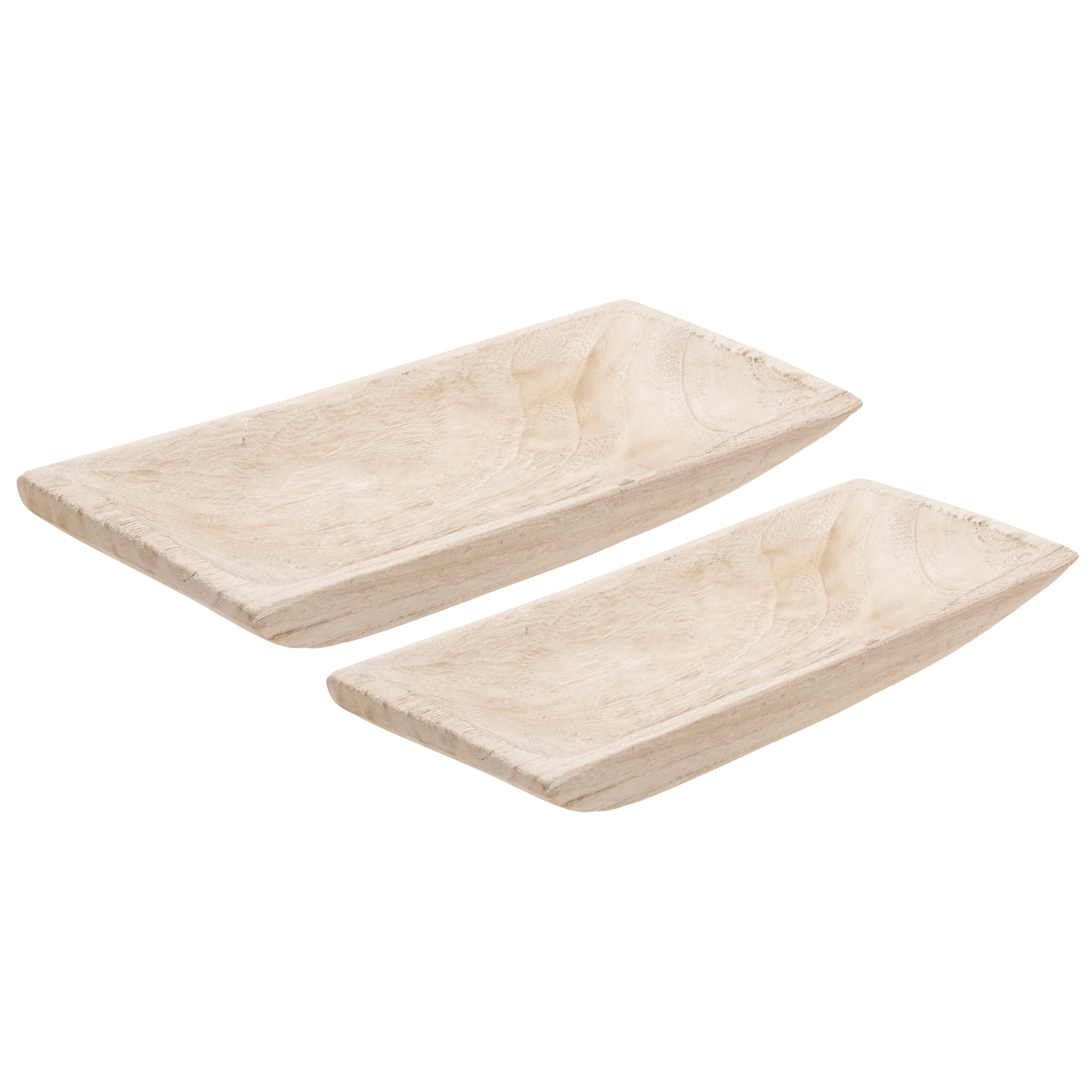 Cara Wood Trays - White