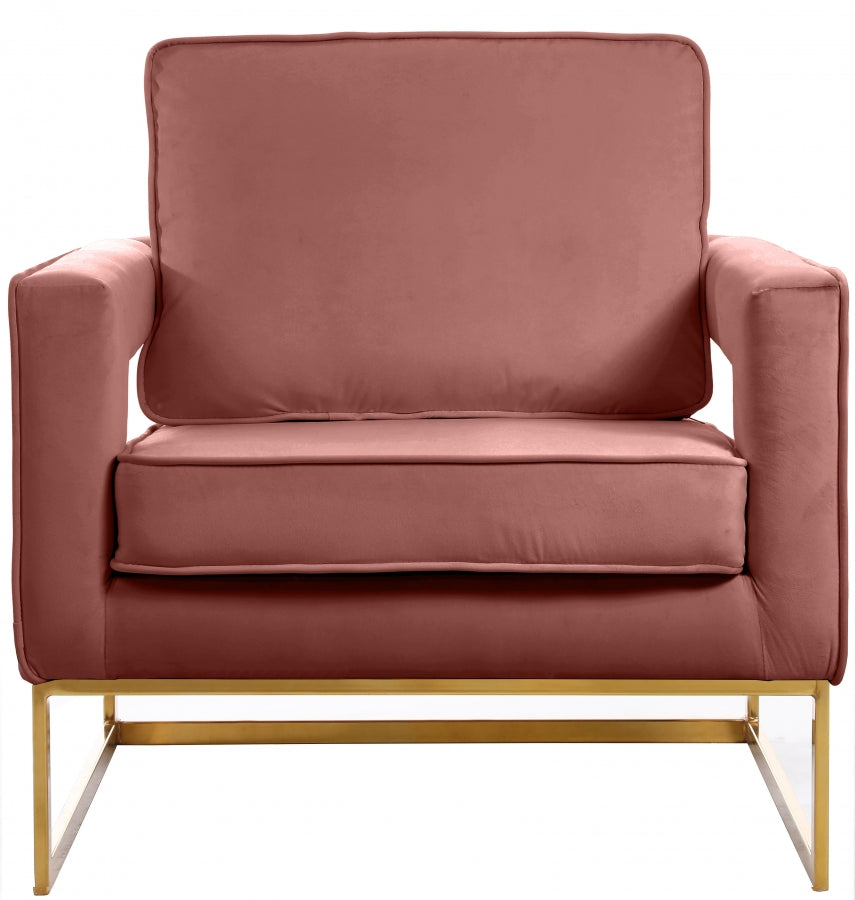 Noah Velvet Accent Chair - Pink