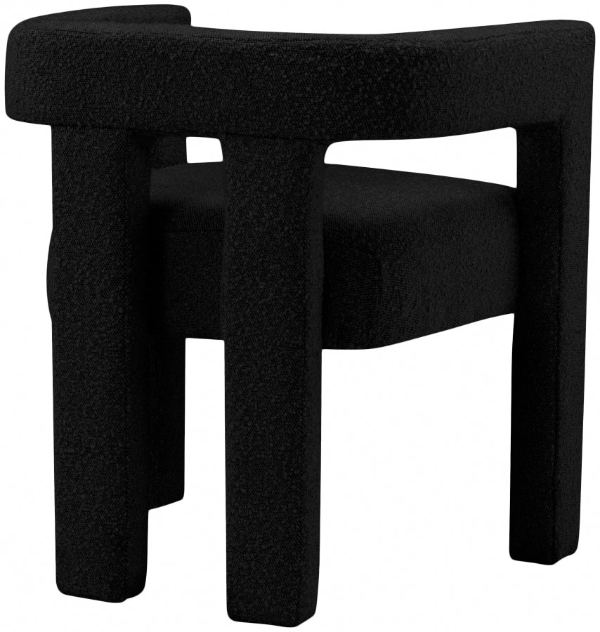 Athena Boucle Fabric Chair - Black