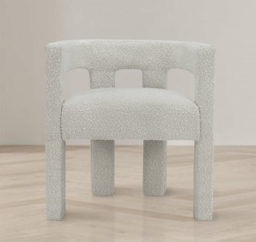 Athena Boucle Fabric Chair - Cream