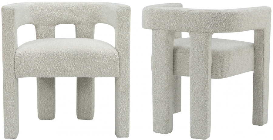 Athena Boucle Fabric Chair - Cream