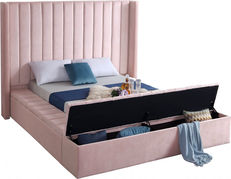Kiki Velvet Bed - Pink